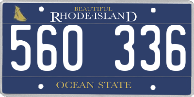 RI license plate 560336