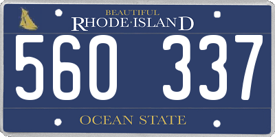 RI license plate 560337