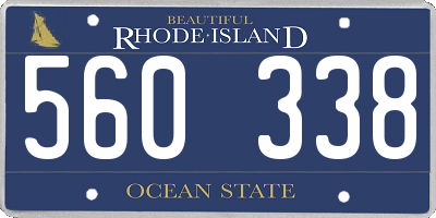 RI license plate 560338