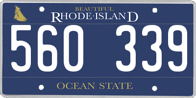 RI license plate 560339