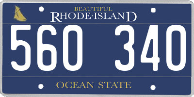 RI license plate 560340
