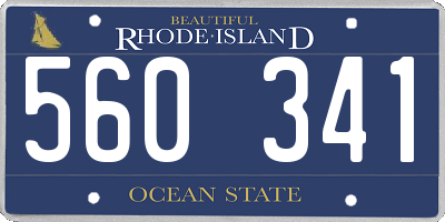 RI license plate 560341