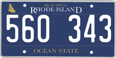 RI license plate 560343