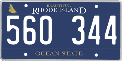 RI license plate 560344