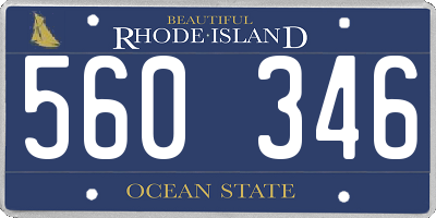 RI license plate 560346