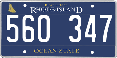 RI license plate 560347