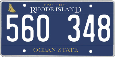 RI license plate 560348
