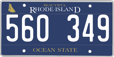 RI license plate 560349