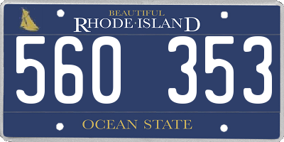 RI license plate 560353