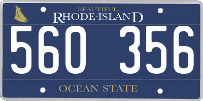 RI license plate 560356