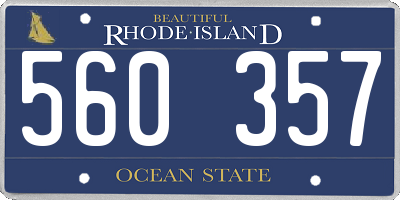 RI license plate 560357