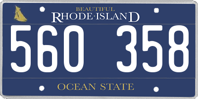 RI license plate 560358