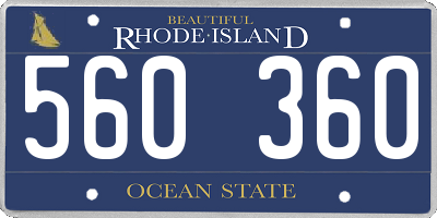 RI license plate 560360