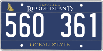 RI license plate 560361