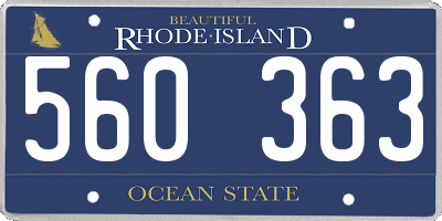 RI license plate 560363