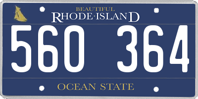 RI license plate 560364