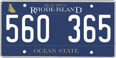 RI license plate 560365