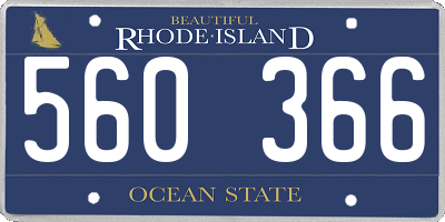RI license plate 560366