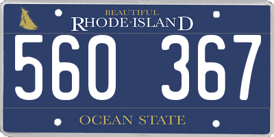 RI license plate 560367