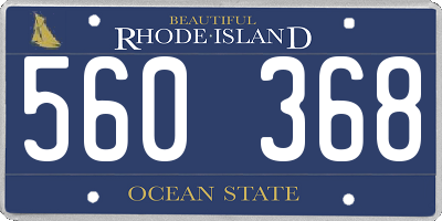 RI license plate 560368