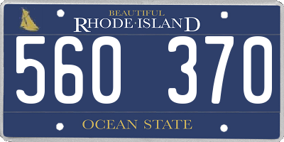 RI license plate 560370