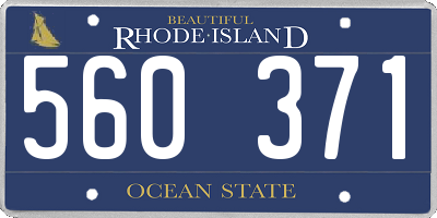 RI license plate 560371