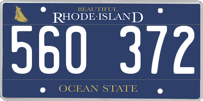 RI license plate 560372