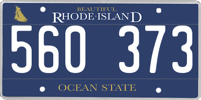 RI license plate 560373