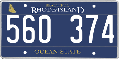 RI license plate 560374