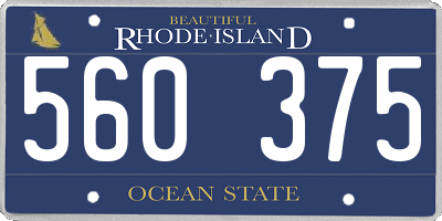 RI license plate 560375