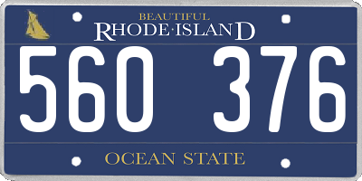 RI license plate 560376