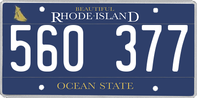 RI license plate 560377