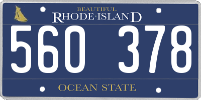 RI license plate 560378
