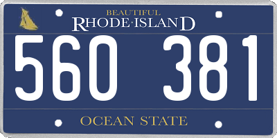 RI license plate 560381