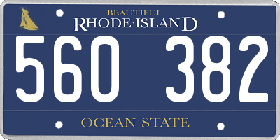 RI license plate 560382