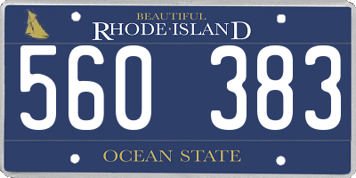 RI license plate 560383