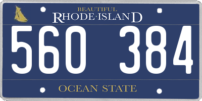 RI license plate 560384