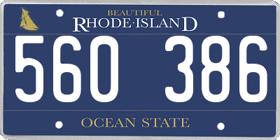 RI license plate 560386
