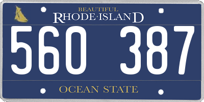 RI license plate 560387