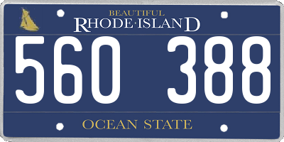 RI license plate 560388
