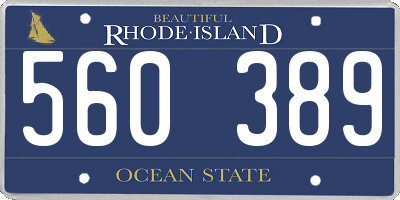 RI license plate 560389