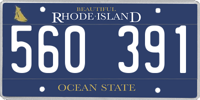 RI license plate 560391