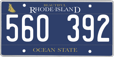 RI license plate 560392