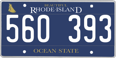 RI license plate 560393