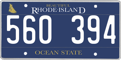 RI license plate 560394