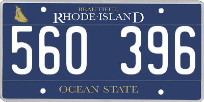 RI license plate 560396