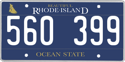 RI license plate 560399