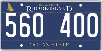 RI license plate 560400