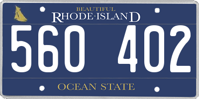 RI license plate 560402