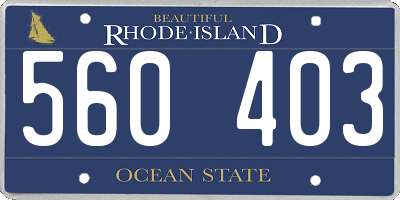RI license plate 560403